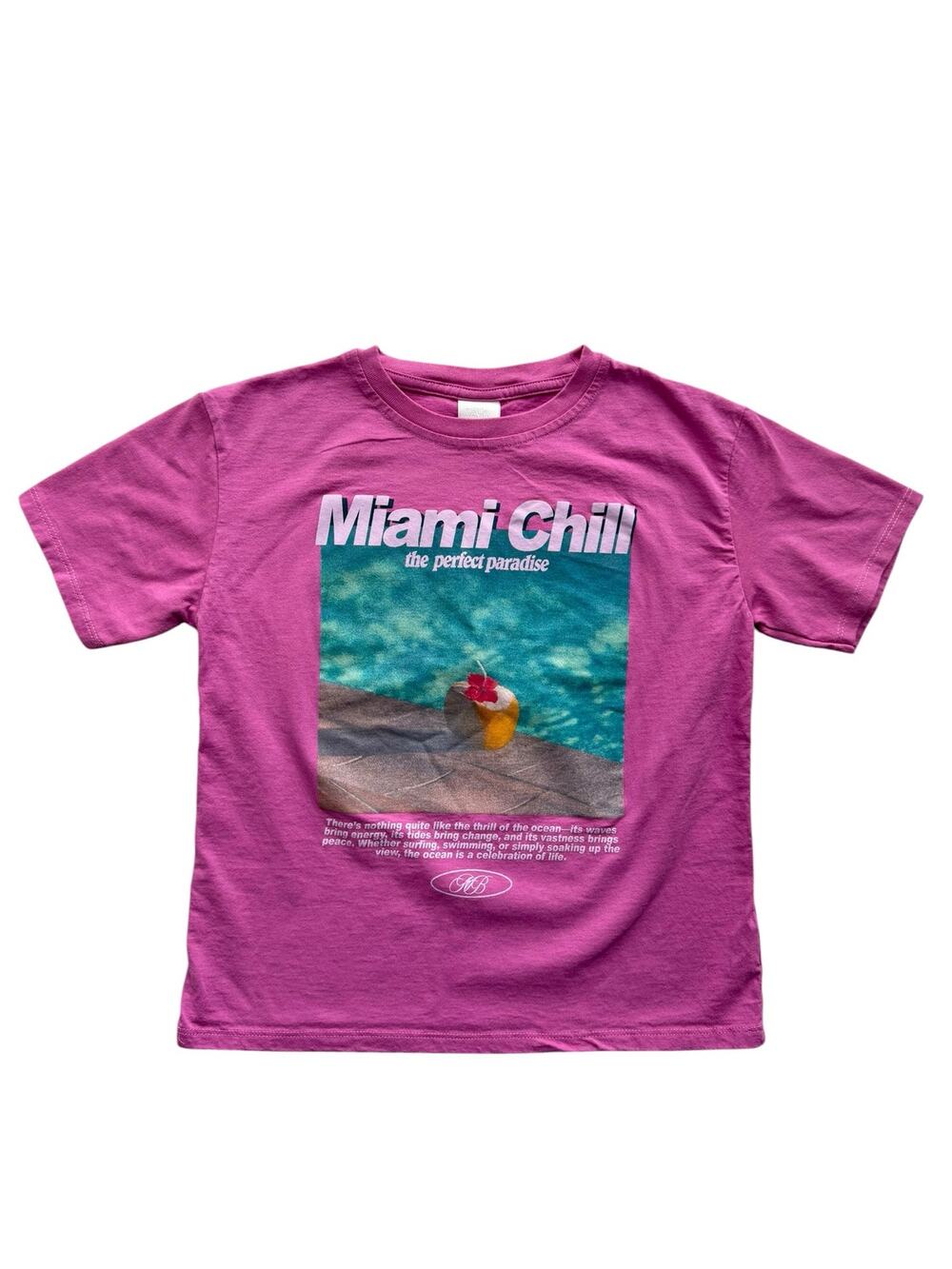 Zara Pink Miami Chill Oversized T-Shirt Size 8-9y
